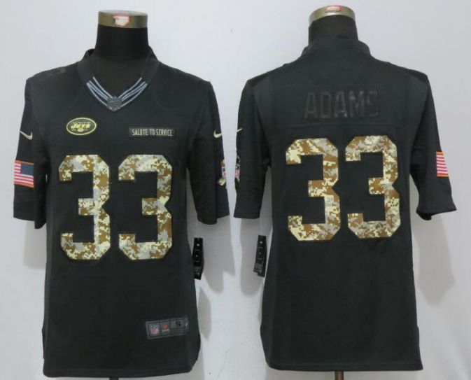 2017 NFL Nike New York Jets #33 Adams Anthracite Salute To Service Limited Jersey->houston texans->NFL Jersey